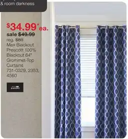 JC Penney Prescott Blackout 84 Grommet-Top Curtains offer