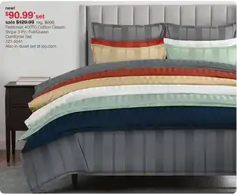 JC Penney Fieldcrest 400TC Cotton Classic Stripe 3-Pc. Full/Queen Comforter Set offer