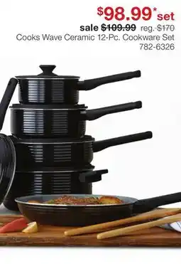 JC Penney Cooks Wave Ceramic 12-Pc. Cookware Set offer