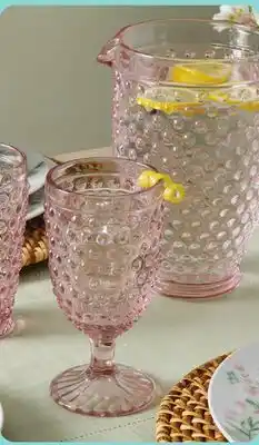 JC Penney Chauncey Hobnail Pitcher Or Set Of 4 Glassware offer