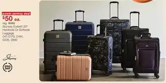 JC Penney Skyway Everett 20 Hardside Or Softside Luggage offer