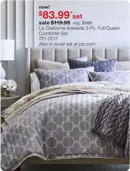 JC Penney Liz Claiborne Adelaide 3-Pc. Full/Queen Comforter Set offer