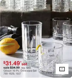 JC Penney Gibson 16-Pc. Drinkware Set offer