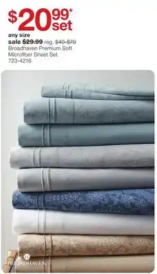 JC Penney Broadhaven Premium Soft Microfiber Sheet Set offer