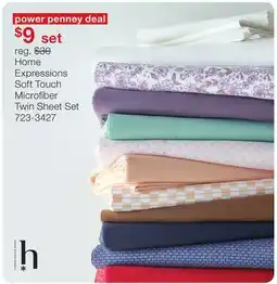 JC Penney Home Expressions Soft Touch Microfiber Twin Sheet Set offer