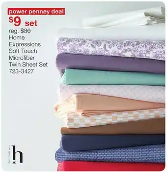 JC Penney Home Expressions Soft Touch Microfiber Twin Sheet Set offer