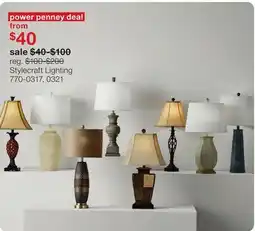 JC Penney Stylecraft Lighting offer