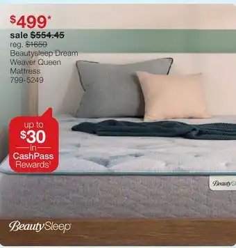 JC Penney Beautysleep Dream Weaver Queen Mattress offer