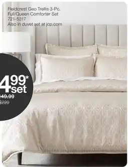 JC Penney Fieldcrest Geo Trellis 3-Pc. Full/Queen Comforter Set offer