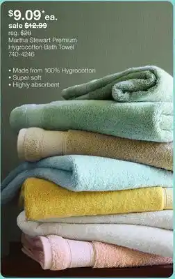 JC Penney Martha Stewart Premium Hygrocotton Bath Towel offer