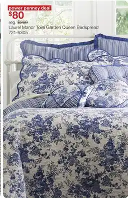 JC Penney Laurel Manor Toile Garden Queen Bedspread offer