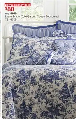 JC Penney Laurel Manor Toile Garden Queen Bedspread offer