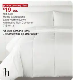 JC Penney Home Expressions Light Warmth Down Alternative Twin Comforter offer
