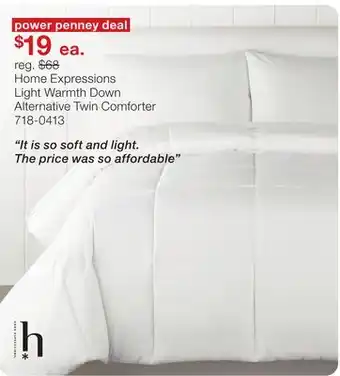 JC Penney Home Expressions Light Warmth Down Alternative Twin Comforter offer