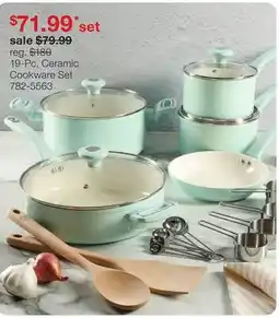 JC Penney 19-Pc. Ceramic Cookware Set offer