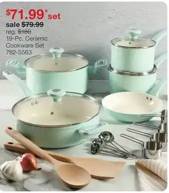 JC Penney 19-Pc. Ceramic Cookware Set offer