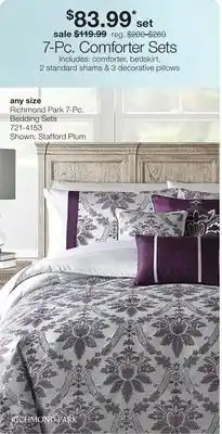 JC Penney Richmond Park 7-Pc. Bedding Sets offer