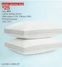 JC Penney Laura Ashley Down Alternative 2-Pk. Pillows With Printed Gusset offer