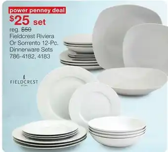 JC Penney Fieldcrest Riviera Or Sorrento 12-Pc. Dinnerware Sets offer