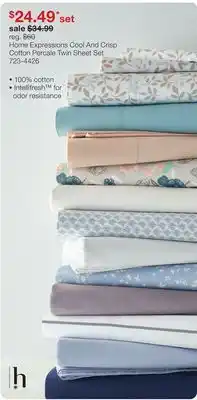 JC Penney Home Expressions Cool And Crisp Cotton Percale Twin Sheet Set offer