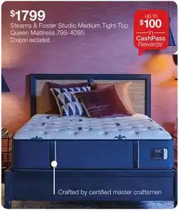 JC Penney Stearns & Foster Studio Medium Tight-Top Queen Mattress offer