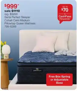 JC Penney Serta Perfect Sleeper Cobalt Calm Medium Pillowtop Queen Mattress offer