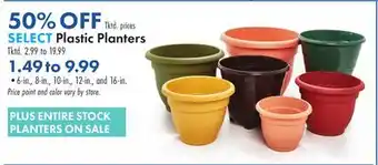 Boscov's Plastic Planters offer