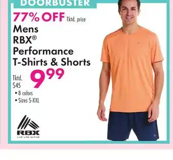 Boscov's Mens RBX Performance T-Shirts & Shorts offer