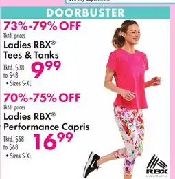 Boscov's Ladies RBX Tees & Tanks offer