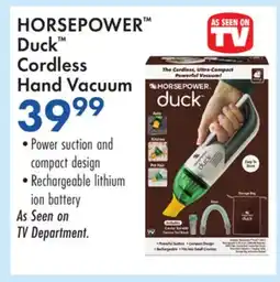 Boscov's HORSEPOWER Duck Cordless Hand Vacuum offer