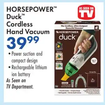 Boscov's HORSEPOWER Duck Cordless Hand Vacuum offer