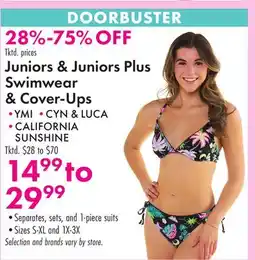Boscov's Juniors & Juniors Plus Swimwear & Cover-Ups offer