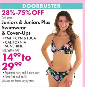 Boscov's Juniors & Juniors Plus Swimwear & Cover-Ups offer