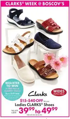 Boscov's Ladies CLARKS Shoes offer