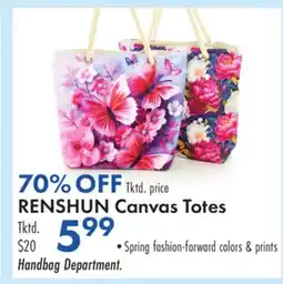 Boscov's RENSHUN Canvas Totes offer