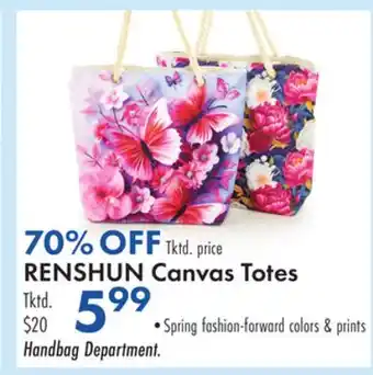 Boscov's RENSHUN Canvas Totes offer