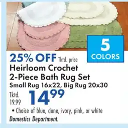 Boscov's Heirloom Crochet 2-Piece Bath Rug Set offer