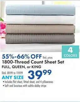 Boscov's 1800-Thread Count Sheet Set offer