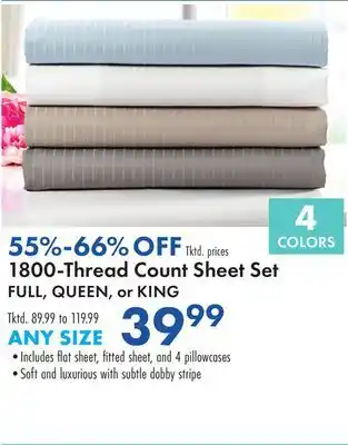 Boscov's 1800-Thread Count Sheet Set offer