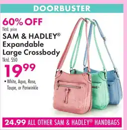 Boscov's SAM & HADLEY Expandable Large Crossbody offer