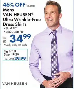 Boscov's Mens VAN HEUSEN Ultra Wrinkle-Free Dress Shirts offer