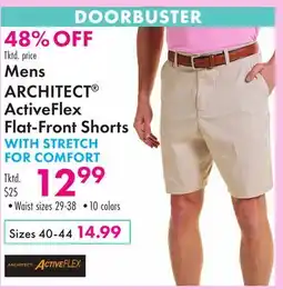 Boscov's Mens ARCHITECT ActiveFlex Flat-Front Shorts WITH STRETCH FOR COMFORT offer