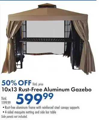 Boscov's 10x13 Rust-Free Aluminum Gazebo offer