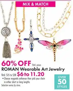 Boscov's ROMAN Wearable Art Jewelry offer