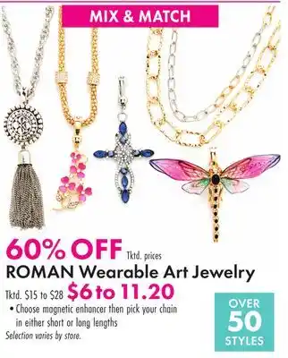 Boscov's ROMAN Wearable Art Jewelry offer