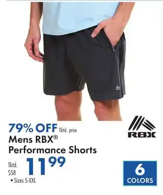 Boscov's Mens RBX Performance Shorts offer