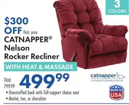 Boscov's CATNAPPER Nelson Rocker Recliner offer