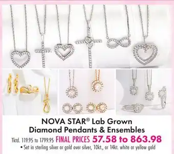 Boscov's NOVA STAR Lab Grown Diamond Pendants & Ensembles offer