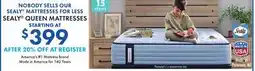 Boscov's SEALY QUEEN MATTRESSES offer