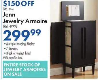 Boscov's Jenn Jewelry Armoire offer